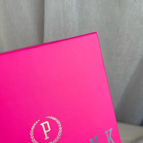 Victoria’s Secret PINK Gift Display Decor Box Silver Holograph Logo Black Bow - Picture 12 of 16